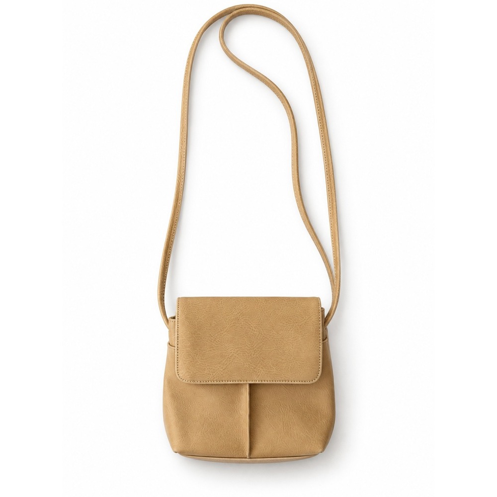 Crazy Horse Liz Claiborne Tan Crossbody Bag Vintage 90s Minimalist Purse